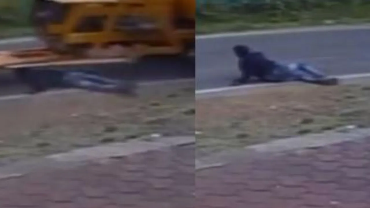 ಉಡುಪಿಯಲ್ಲಿ ಪಾದಚಾರಿಗೆ ಡಿಕ್ಕಿ ಹೊಡೆದು ಮೈಮೇಲೆ ಹರಿದ ಕ್ರೇನ್; ಬೆಚ್ಚಿಬೀಳಿಸುವ ವಿಡಿಯೊ ಇಲ್ಲಿದೆ