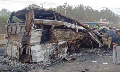 ಬಸ್‌ ಬೆಂಕಿಗೆ 9 ಬಲಿ, ಸುಟ್ಟುಹೋದವರ ಗುರುತು ಪತ್ತೆಯೇ ಸವಾಲು!