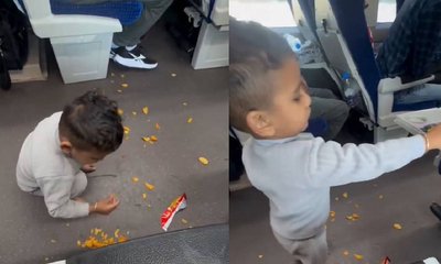 ರೈಲಿನಲ್ಲಿ ಚಿಪ್ಸ್ ಚೆಲ್ಲಿದ ಬಾಲಕ;ಮಗನಿಂದಲೇ ಕಸ ವಿಲೇವಾರಿ ಮಾಡಿಸಿದ ತಂದೆ!