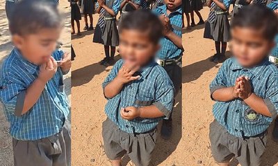 ಪ್ರಾರ್ಥನೆಯ ಸಮಯದಲ್ಲಿ ರಹಸ್ಯವಾಗಿ ಲಾಲಿಪಾಪ್ ತಿಂದ ಬಾಲಕ: ಕ್ಯೂಟ್ ವಿಡಿಯೊ