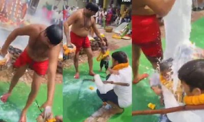 ಮಕ್ಕಳ ಮೇಲೆ ಬಿಸಿ ಹಾಲು ಸುರಿದ ಅರ್ಚಕ: ಕಿಡಿಕಾರಿದ ನೆಟ್ಟಿಗರು!