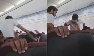 ವಿಮಾನದಲ್ಲಿ ಪರಸ್ಪರ ಹೊಡೆದಾಡಿಕೊಂಡ ಪ್ರಯಾಣಿಕರು: ವಿಡಿಯೊವೈರಲ್‌