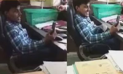 ಸಾರ್ವಜನಿಕರಿಗೆ ಸ್ಪಂದಿಸುವ ಬದಲು ಸರ್ಕಾರಿ ಅಧಿಕಾರಿ ಫೋನ್ ನಲ್ಲಿ ಬ್ಯುಸಿ!