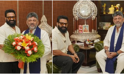 ಸಿಎಂ ಡಿಕೆ ಶಿವಕುಮಾರ್‌ ನಿವಾಸಕ್ಕೆ ಭೇಟಿ ನೀಡಿದ ನಟ ರಿಷಬ್ ಶೆಟ್ಟಿ