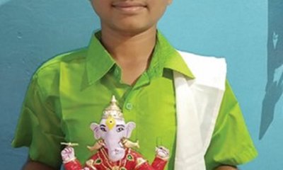 ಪ್ರೀತಮ್ ತಯಾರಿಸಿದ ವಿಠ್ಠಲ ರೂಪದ ಗಣೇಶ ಮೂರ್ತಿ