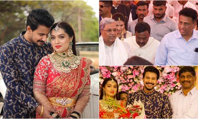 Photos: ನಟ ದುಷ್ಯಂತ್-ರಚನಾ ಅದ್ದೂರಿ ಆರತಕ್ಷತೆ; ನವಜೋಡಿಗೆ ಹಾರೈಸಿದ ಸಿಎಂ