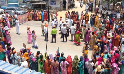 ಮಹಿಳಾ ಮೀಸಲಾತಿ ವಿರೋಧಿಸಿದ ಕಾಂಗ್ರೆಸ್ ಪಕ್ಷದ ವಿರುದ್ಧ ಪ್ರತಿಭಟನೆ