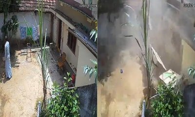 ತೆರೆದ ಚರಂಡಿ ಪಕ್ಕದಲ್ಲಿ ತಿಂಡಿ ತಿಂದ ಪುಟ್ಟ ಬಾಲಕ