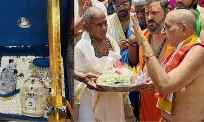 ಕೊಲ್ಲೂರು ಮೂಕಾಂಬಿಕೆಗೆ 4 ಕೋಟಿ ರೂ.ನ ವಜ್ರದ ಕಿರೀಟ ಅರ್ಪಿಸಿದ ಇಳಯರಾಜ
