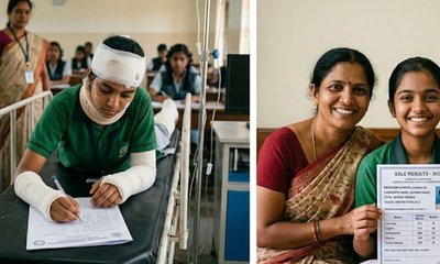 ಸ್ಟ್ರೆಚರ್‌ನಲ್ಲಿ ಮಲಗಿ ಪರೀಕ್ಷೆ ಬರೆದಿದ್ದ ವಿದ್ಯಾರ್ಥಿನಿಗೆ ಉತ್ತಮ ಅಂಕ