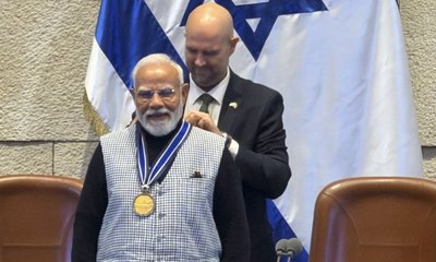 ಪ್ರಧಾನಿ ಮೋದಿಗೆ ಇಸ್ರೇಲ್ ನಿಂದ  'ಸ್ಪೀಕರ್ ಆಫ್ ದಿ ನೆಸ್ಸೆಟ್ ಪದಕ' ಪ್ರದಾನ