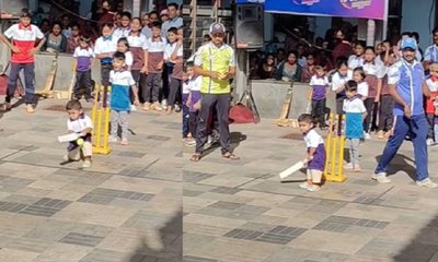 2 ವರ್ಷದ ಪೋರನ ಬ್ಯಾಟಿಂಗ್‌ ಸ್ಟೈಲ್‌ಗೆ ನೆಟ್ಟಿಗರು ಫುಲ್‌ ಫಿದಾ