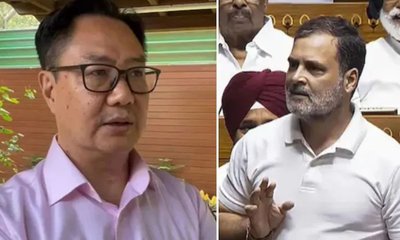 ರಾಹುಲ್ ಗಾಂಧಿಗೆ ಪಾಠ ಮಾಡಿದ ಸಚಿವ ಕಿರಣ್ ರಿಜಿಜು