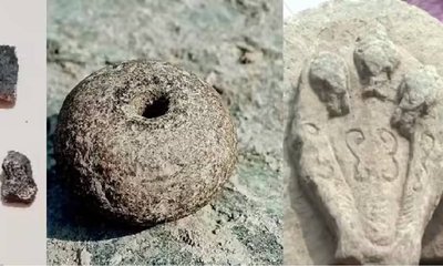 ಲಕ್ಕುಂಡಿಯಲ್ಲಿ ಉತ್ಖನನ ವೇಳೆ ತ್ರಿಮುಖ ನಾಗಶಿಲೆ, ನಿಜವಾದ ಹಾವು ಪ್ರತ್ಯಕ್ಷ!