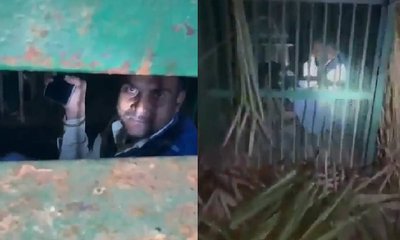 ಚಿರತೆ ಬೋನಿನೊಳಗೆ ಸಿಕ್ಕಿಬಿದ್ದ ವ್ಯಕ್ತಿ, ವಿಡಿಯೊ ವೈರಲ್