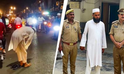 ಜನದಟ್ಟಣೆಯ ರಸ್ತೆಯ ಮಧ್ಯದಲ್ಲಿ ನಮಾಜ್ ಮಾಡಿದ ವ್ಯಕ್ತಿ ಬಂಧನ