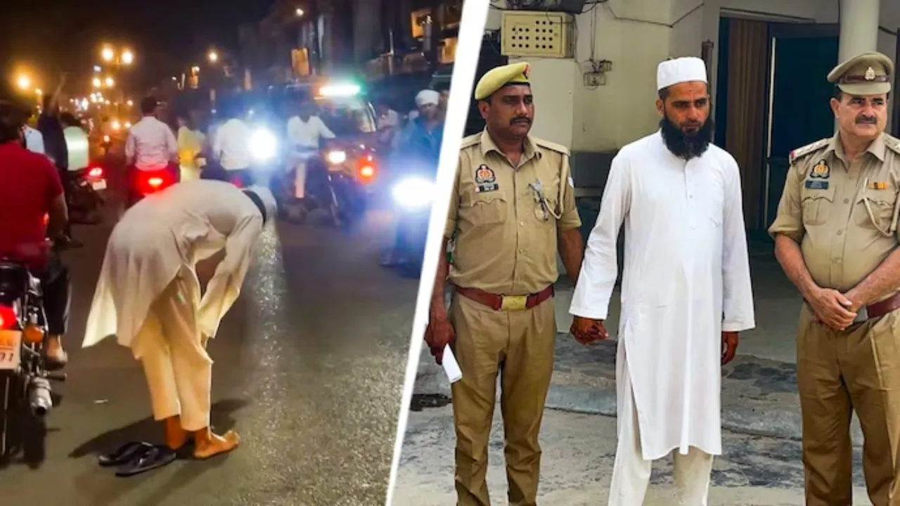 ರಸ್ತೆಯ ಮಧ್ಯದಲ್ಲಿ ನಮಾಜ್ ಮಾಡಿದ ವ್ಯಕ್ತಿ ಬಂಧನ; ವಿಡಿಯೋ ನೋಡಿ