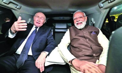 ಪುಟಿನ್ ಜತೆಗಿನ ಪ್ರಧಾನಿ ಮೋದಿ ಫೋಟೊಗೆ ಬಹುಪರಾಕ್