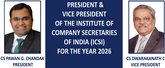 ಐಸಿಎಸ್ಐ ರಾಷ್ಟ್ರೀಯ ಅಧ್ಯಕ್ಷರಾಗಿ ಸಿಎಸ್. ಪವನ್ ಜಿ. ಚಂದಕ್ ಆಯ್ಕೆ