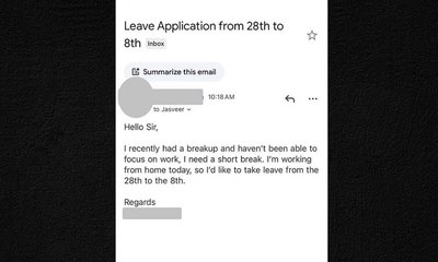 ಲವ್ ಬ್ರೇಕಪ್ ಆಗಿದೆ, ಎರಡು ವಾರ ರಜೆ ಕೊಡಿ ಎಂದ ಉದ್ಯೋಗಿ