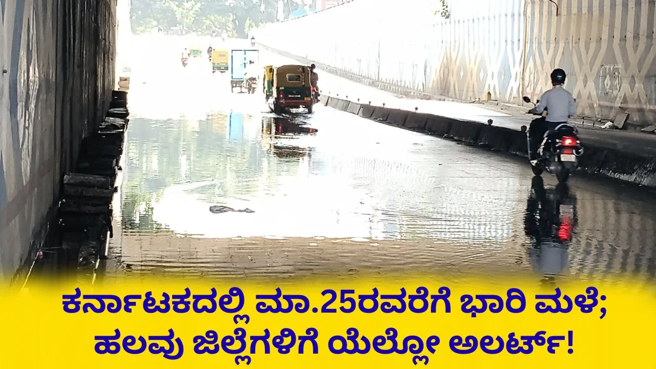 Karnataka Weather: ರಾಜ್ಯದಲ್ಲಿ ಮುಂದಿನ 4 ದಿನ ಅಬ್ಬರಿಸಲಿದೆ ಮಳೆ; ಹಲವು ಜಿಲ್ಲೆಗಳಿಗೆ ಯೆಲ್ಲೋ ಅಲರ್ಟ್!