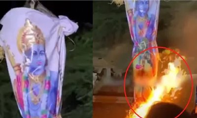 ರಾಮನ ಪ್ರತಿಕೃತಿ ದಹಿಸಿ ಕಿಡಿಗೇಡಿಗಳ ಅಟ್ಟಹಾಸ! ವಿಡಿಯೊ ಫುಲ್‌ ವೈರಲ್