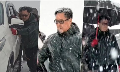 ವಾಹನ ತೆರವಿಗೆ ಸಹಾಯ ಮಾಡಿದ  ಸಚಿವ ಕಿರಣ್ ರಿಜಿಜು