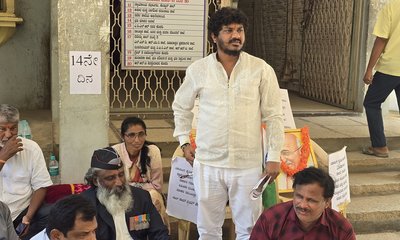 ೧೪ ನೇ ದಿನಕ್ಕೆ ಕಾಲಿಟ್ಟ ಮಾಜಿ ಸೈನಿಕನ ನ್ಯಾಯಕ್ಕಾಗಿ ಹೋರಾಟ