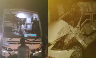 ಮತ್ತೊಂದು ಭೀಕರ ಅಪಘಾತ, ಬಸ್ಸಿಗೆ ಕಾರು ಡಿಕ್ಕಿಯಾಗಿ ಮೂವರು ಸಾವು