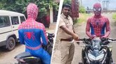 ಸ್ಪೈಡರ್‌ಮ್ಯಾನ್ ವೇಷ ಧರಿಸಿದ ಬೈಕ್ ಸವಾರನಿಗೆ 15,000 ರೂ. ದಂಡ