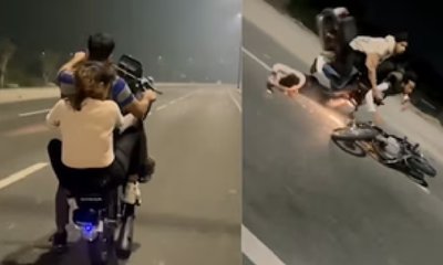 ಯುವತಿ ಜೊತೆ ಡೆಡ್ಲಿ ವ್ಹೀಲಿಂಗ್! ಎದೆಝಲ್ಲೆನ್ನಿಸುವ ವಿಡಿಯೊ ಇಲ್ಲಿದೆ