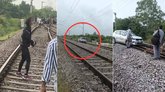ರೈಲ್ವೆ ಹಳಿಯ ಮೇಲೆ ಕಾರು ಓಡಿಸಿದ ಮಹಿಳೆ; ಕಾರಣವೇನು?