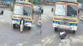 ಲಾರಿ ಹರಿದರೂ ಪವಾಡಸದೃಶ ರೀತಿಯಲ್ಲಿ ಪಾರಾದ ವಿದ್ಯಾರ್ಥಿನಿ; Video