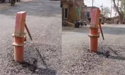 ಹ್ಯಾಂಡ್ ಪಂಪ್ ಮಧ್ಯೆಯೇ ಬಿಟ್ಟು ರಸ್ತೆ ಕಾಮಗಾರಿ ಪೂರ್ಣ!