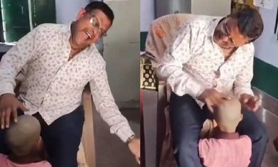 ವಿದ್ಯಾರ್ಥಿಯ ತಲೆಯಲ್ಲೇ ತಬಲ ಬಾರಿಸಿದ ಶಿಕ್ಷಕ: ವಿಡಿಯೊ ವೈರಲ್