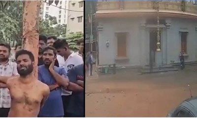 ದೇವಾಲಯಕ್ಕೆ ಚಪ್ಪಲಿಸಹಿತ ನುಗ್ಗಿ ಹುಚ್ಚಾಟ ಎಸಗಿದ ಬಾಂಗ್ಲಾ ವ್ಯಕ್ತಿ ಸೆರೆ
