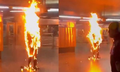 ತನಗೇ ತಾನೇ ಬೆಂಕಿ ಹಚ್ಚಿಕೊಂಡ ಭೂಪ! ವಿಡಿಯೊ ನೋಡಿ