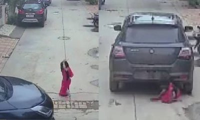 ಬಾಲಕಿ ಮೇಲೆ ಕಾರು ಹರಿಸಿದ ಚಾಲಕ: ವಿಡಿಯೊ ವೈರಲ್