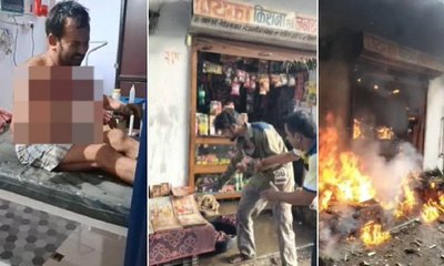 ಅಂಗಡಿಗೆ ಪೆಟ್ರೋಲ್ ಸುರಿದು ಬೆಂಕಿ ಹಚ್ಚಿದ್ದ ಕಿಡಿಗೇಡಿಗಳು: ವಿಡಿಯೋ ವೈರಲ್