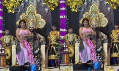 ರಾವಣ ವೇಷಧಾರಿಯ ಮಡಿಲಲ್ಲಿ ಕುಳಿತು ಯುವತಿಯ ಅಶ್ಲೀಲ ನೃತ್ಯ