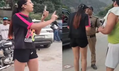 ಋಷಿಕೇಶದ ಗಂಗಾ ನದಿ ಬಳಿ ಮದ್ಯಪಾನ ಮಾಡಿದ ಮಹಿಳೆ