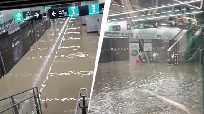 Mumbai Rain: ಮುಂಬೈಗೆ ಕಾಲಿಟ್ಟ ಮಾನ್ಸೂನ್: ವರ್ಲಿ ಅಂಡರ್‌ಗ್ರೌಂಡ್ ಮೆಟ್ರೋ ನಿಲ್ದಾಣ ಜಲಾವೃತ, ಕೆಂಪ್ಸ್ ಕಾರ್ನರ್ ರಸ್ತೆ ಕುಸಿತ