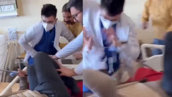 ಬೆಡ್ ಮೇಲೆ ಮಲಗಿದ್ದ ರೋಗಿಯ ಮೇಲೆ ವೈದ್ಯನಿಂದ ಹಲ್ಲೆ