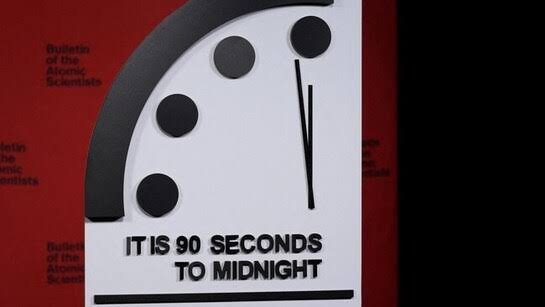 ಮಧ್ಯರಾತ್ರಿಯ ಹತ್ತಿರಕ್ಕೆ ಬಂದ ಡೂಮ್ಸ್‌ಡೇ ಗಡಿಯಾರ