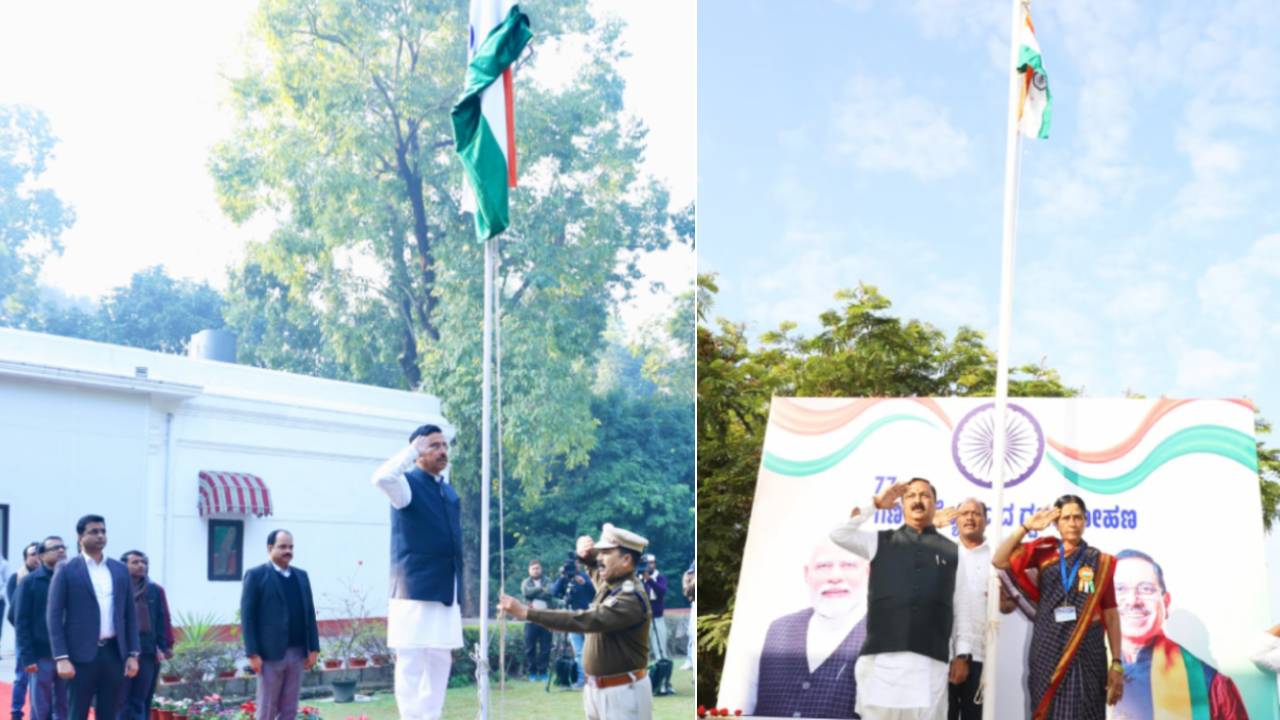 ಸಚಿವ ಪ್ರಲ್ಹಾದ್‌ ಜೋಶಿ ಕಚೇರಿಯಲ್ಲಿ ಸ್ವಚ್ಛ ವಾಹಿನಿ ಚಾಲಕಿ ಧ್ವಜಾರೋಹಣ