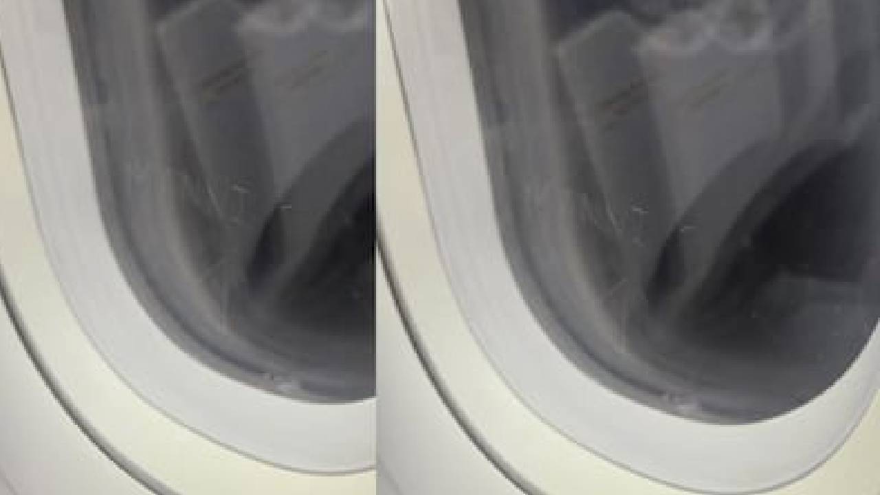 ವಿಮಾನದ ಕಿಟಕಿ ಗ್ಲಾಸ್ ಮೇಲೆ ತನ್ನದೇ ಹೆಸರು ಕೆತ್ತಿದ ಪ್ರಯಾಣಿಕ;  ನೆಟ್ಟಿಗರು ಫುಲ್ ಗರಂ!