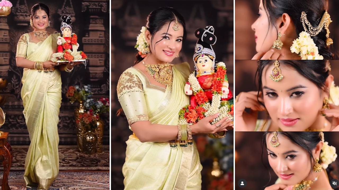 ಸೀರೆಯುಟ್ಟು ವರ ಮಹಾಲಕ್ಷ್ಮೀ ಹಬ್ಬ ಆಚರಿಸಿದ ಅನುಷಾ ರೈ