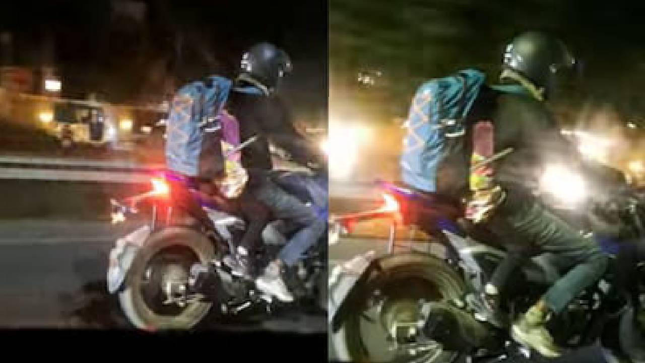 ಮಗುವಿನ ಸುರಕ್ಷತೆಗಾಗಿ ಬೈಕ್‌ನಲ್ಲಿ ಏರ್‌ಬ್ಯಾಗ್‌ ತಯಾರಿಸಿದ ವ್ಯಕ್ತಿ