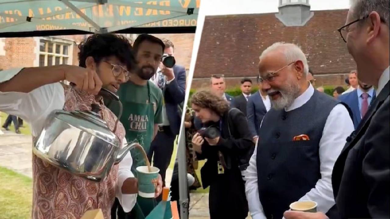 Narendra Modi: ಬ್ರಿಟನ್‌ನಲ್ಲಿ ಚಾಯ್‌ ಪೆ ಚರ್ಚಾ;  ಭಾರತೀಯ ಮೂಲದ ಚಾಯ್‌ವಾಲಾ ಮೋದಿಗೆ ಹೇಳಿದ್ದೇನು ಗೊತ್ತಾ?