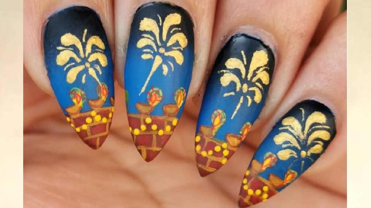 Deepavali Nail art 2025: ದೀಪಾವಳಿ ಸಂಭ್ರಮಕ್ಕೆ ಸಾಕ್ಷಿಯಾಗುತ್ತಿರುವ ನೇಲ್ ಆರ್ಟ್ಗಳಿವು - Image 5